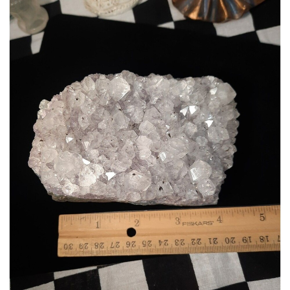 1.5lb Natural Amethyst Cluster with Goethite Fans & Hematite Phantom Inclusions